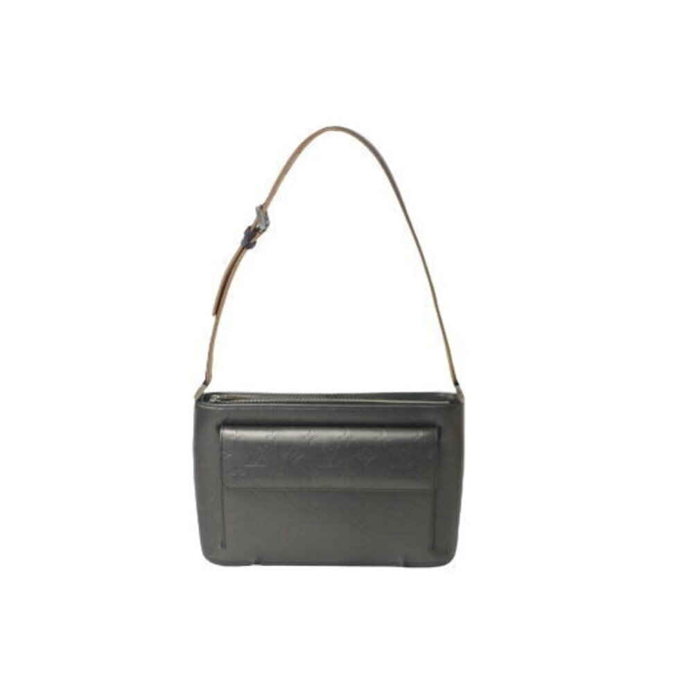 Louis Vuitton Alston Monogram Matte Shoulder Bag Gray Beige Silver